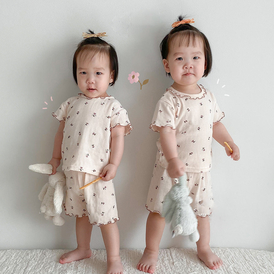 Children's Floral Two-piece Baby Soft Cotton