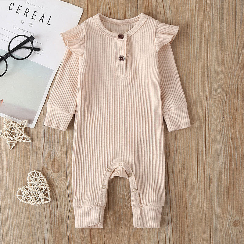 Baby Ruffles Rompers Jumpsuit Children New Baby Girl Long Sleeves