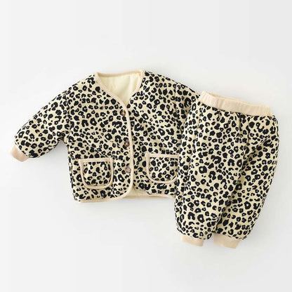 Fleece Thickened Winter Children's Baby Clothes Set