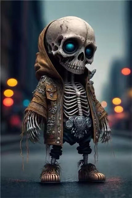 Halloween Cool Skeleton Figurines Halloween Skeleton Doll Resin Ornament Home Decor