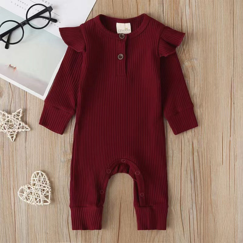 Baby Ruffles Rompers Jumpsuit Children New Baby Girl Long Sleeves