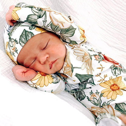 Newborn Knotted Nightgown Baby Sleeping Bag Print