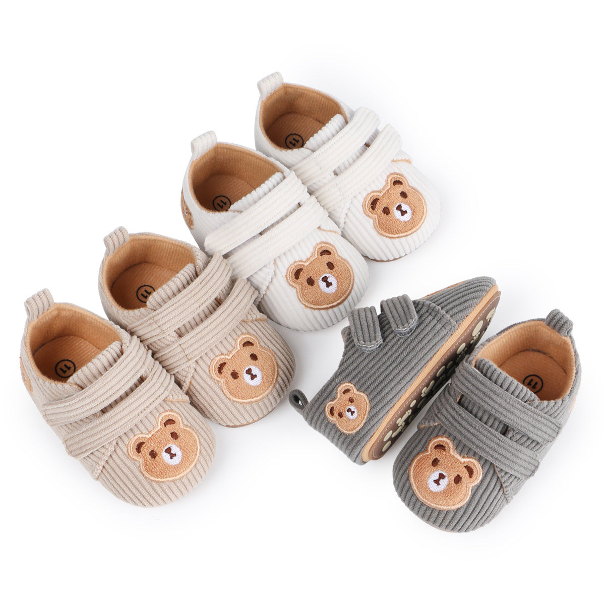 Corduroy Cartoon Bear Baby Baby Shoes