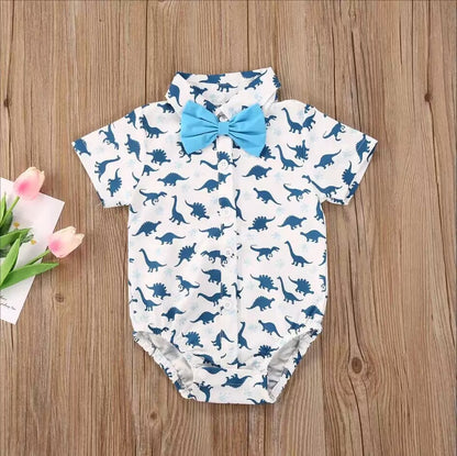 Ins Summer Baby Jumpsuit Handsome Baby Romper Short Sleeve