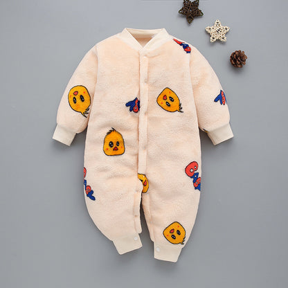 Baby Warm Onesie Pajamas Girl Boy Autumn Winter Thickened Baby Clothes