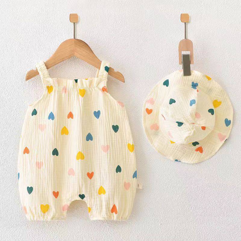 Cotton Gauze Newborn Baby Jumpsuit