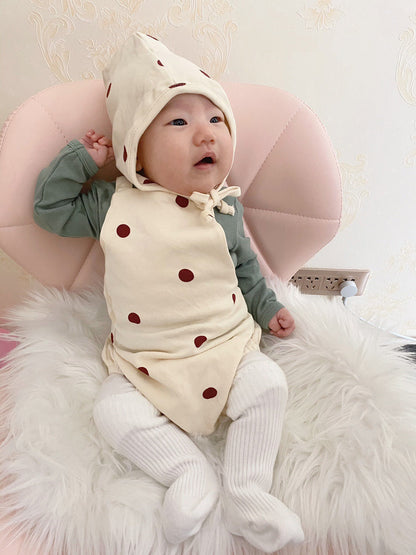 shorts baby cotton print overalls + hat